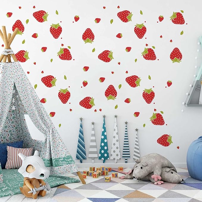 Strawberry Decor 92 piezas Stickers PVC impermeable estilo personalizado miniatura 4