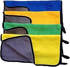 4 قطع من فزط مايكروفايبر مقاس 35 × 40 سم، Small، متعدد الألوان