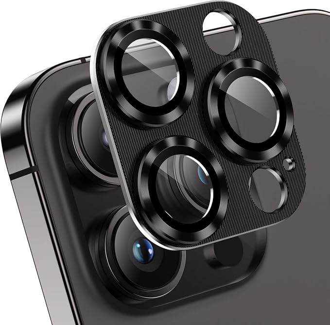 Camera Lens Protector Compatible for Iphone 14 Pro Max Black Pack of 1