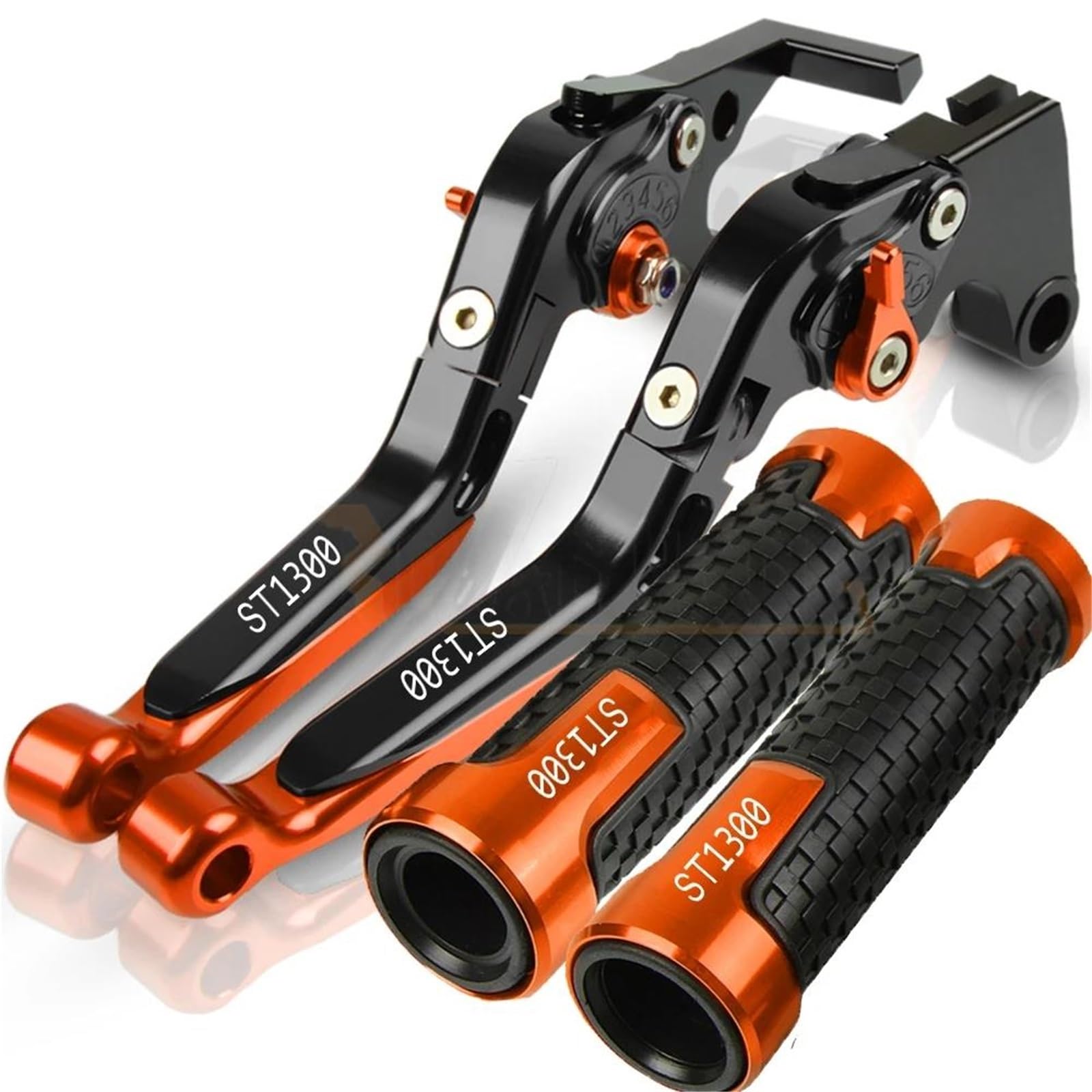 Tgvselpj Orange 1 Motorcycle Part Motorcycle Extendable Adjustable Clutch Brake Levers Controller Lever Handle For H-Onda St1300 2003-2007(Orange 1)