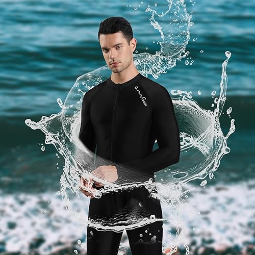 Vista 30 de OMGear Piel de buceo para mujeres y hombres, traje de baño de cuerpo completo, de secado rápido, delgado, traje de buceo, protección UV, protección