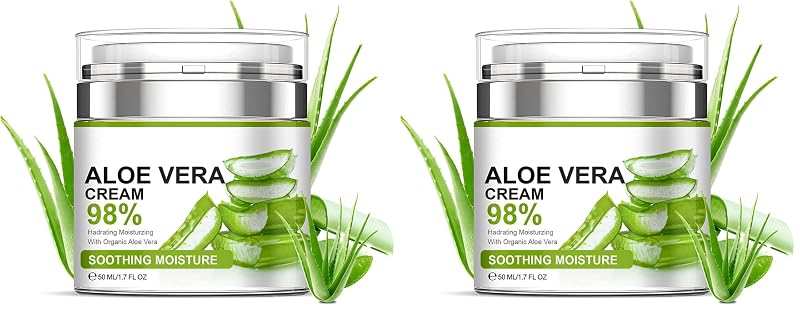 Creme hidratante facial Grospe com aloe vera 98%, 50 mL, Pacote com 2