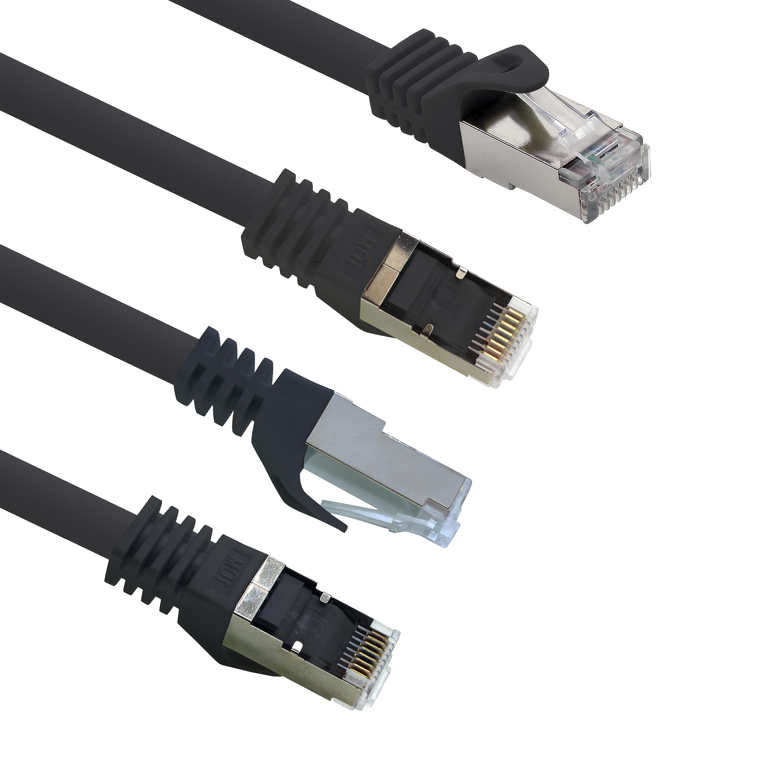 10 cavi di rete CAT.7, 1,5 m, colore nero, S-FTP LSZH PIMF 10 GB s RJ45 maschio Cat6a