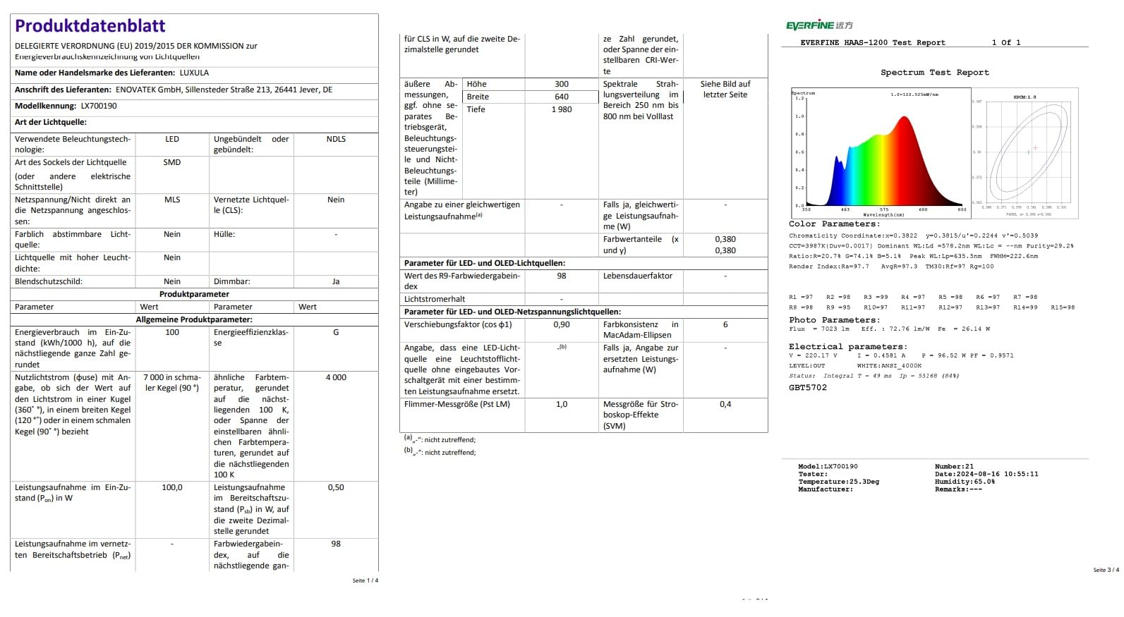 LUXULA LED Büro Stehleuchte, dimmbar, CRI>98 Vollspektrum, UGR<16 blendfrei, RG0 Blaulichtfilter, 4000K Neutralweiß, 2x 50W Uplight und Downlight, 7000lm, schwarz - Arbeitsplatz Stehlampe Deckenfluter