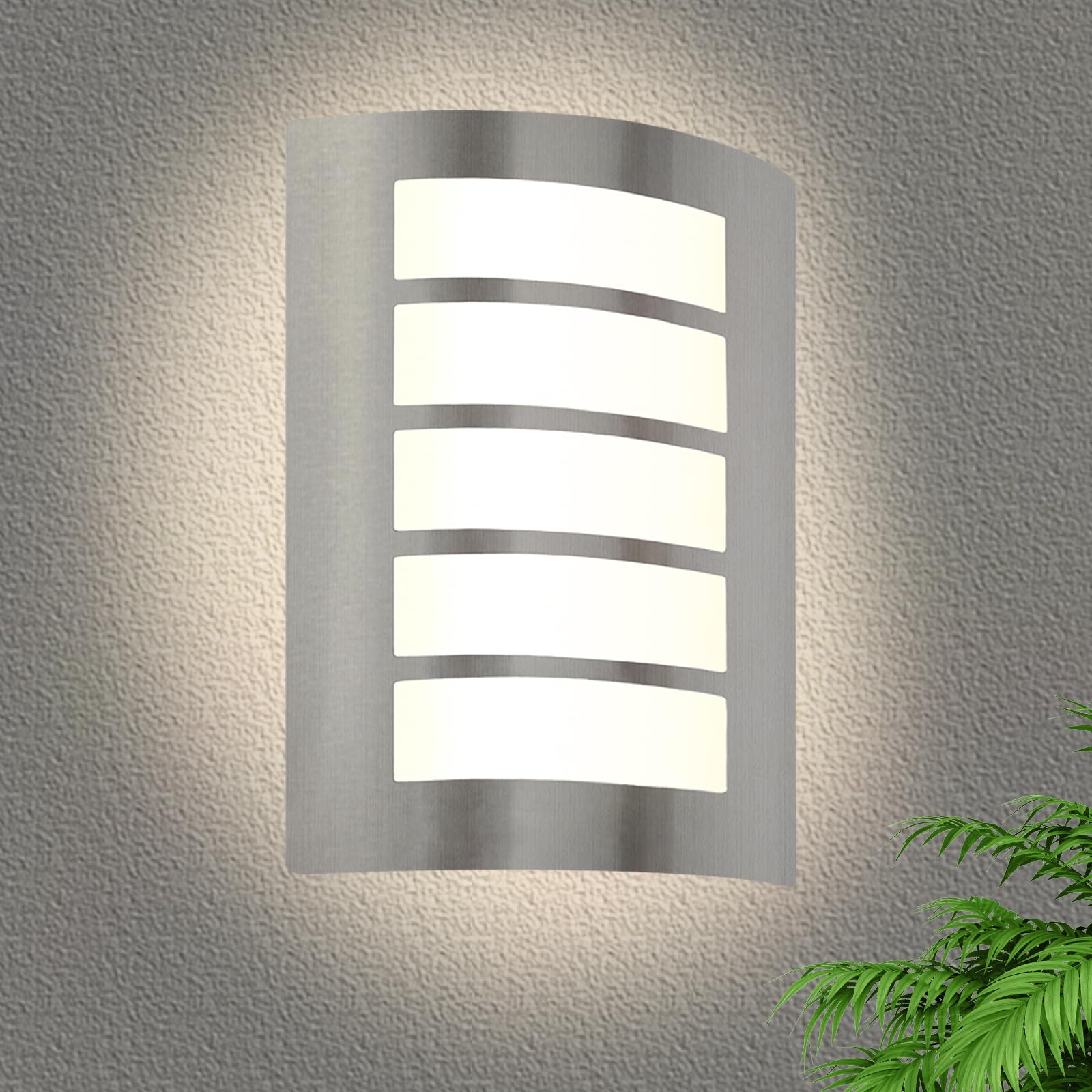 HiBay Outside Wall Lights Mains Powered Stainless Steel Security Light IP44 Waterproof Wall Sconce E27 for Indoor Outdoor Front Door Porch Yard Without Bulb