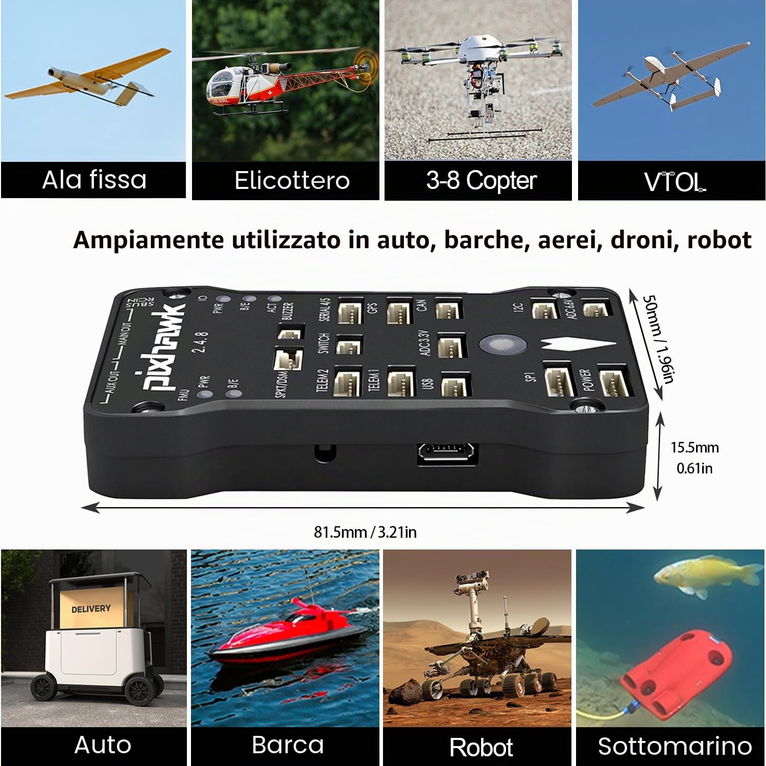 Pixhawk PX4 2.4.8 Controllore di Volo Kit per Drone DIY - con Autopilot e Accessori (Senza GPS)