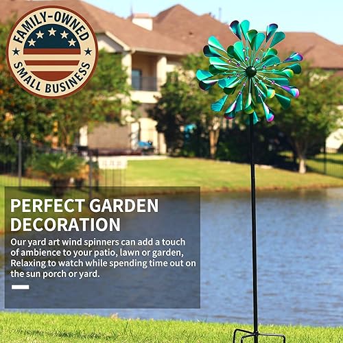 Miniatura 17 de Decoroca Outdoor Wind Spinners - 72in Metal Sculpture, Classic 360° Kinetic Spinner