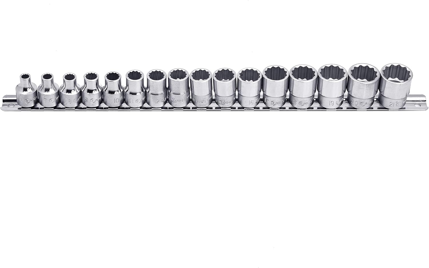 Genius Tools TW-316M 16 Piece 3/8" Dr. Metric Hand Socket Set