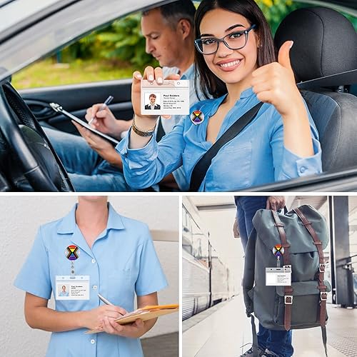 Miniatura 5 de Portatarjetas retráctil, divertidos carretes retráctiles con clip, lindo carrete de insignia de enfermera con tarjetero de identificación para