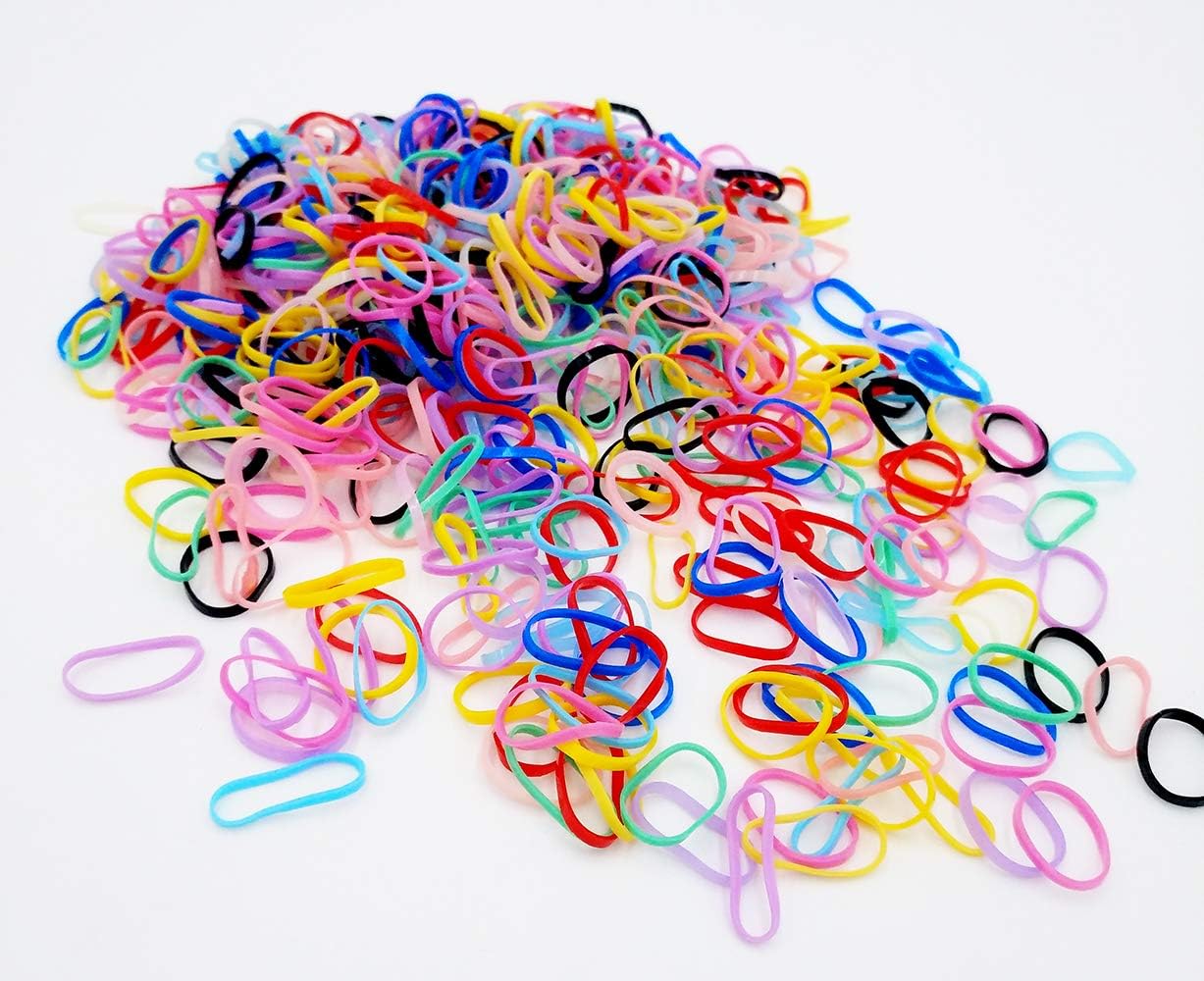 PET SHOW 2000pcs 15MM Dia. Dogs Rubber Bands Grooming Assorted Colors DIY Hair Bows Craft Pack 100G