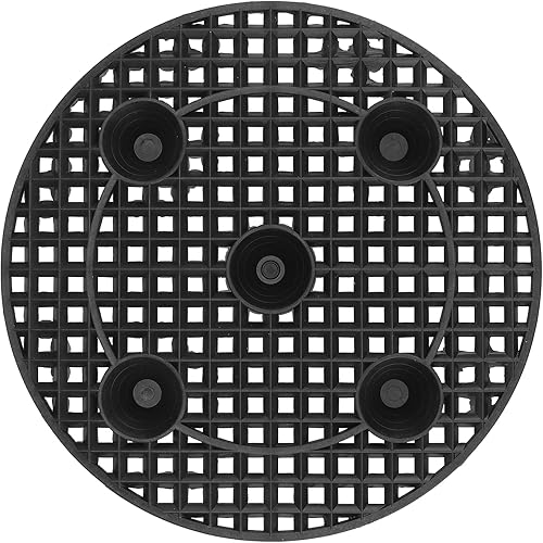 Miniatura 4 de HOZEON 12 elevadores de macetas redondos de 12 pulgadas, elevador de macetas de nivel de planta negro, elevadores de macetas para plantas,