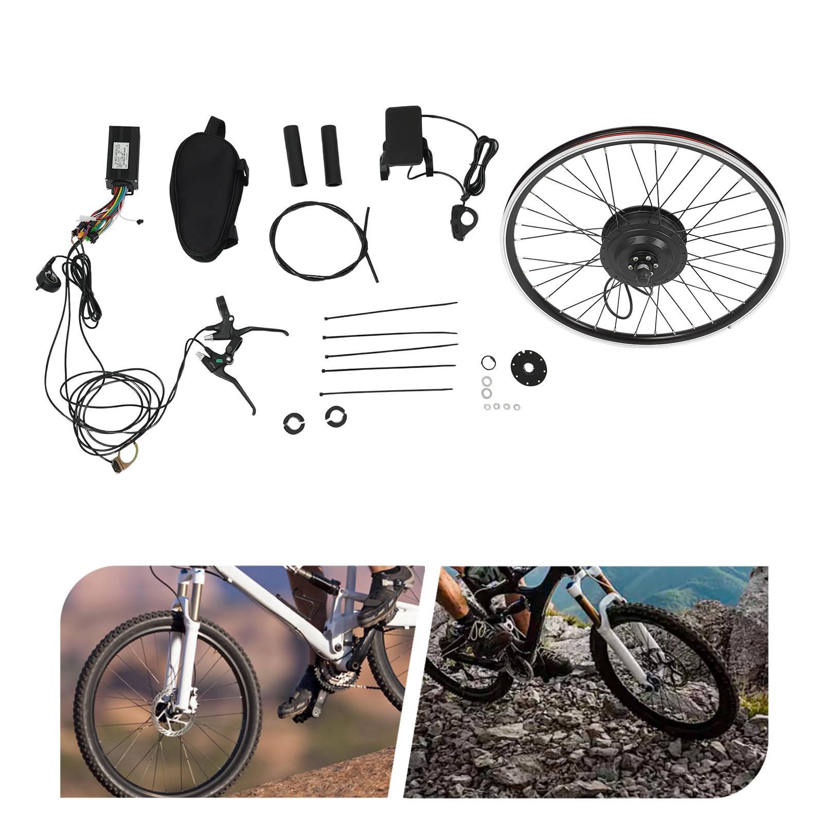 24 Zoll 36V 500W E-Bike Vorderrad Umbausatz LCD Motor Conversion Kit(außer Batterie)