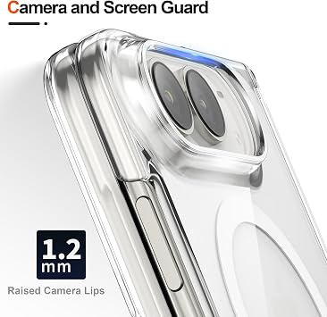 Foluu スリムフィット ケース iPhone Duo用 フロントビルトインスクリーンプロテクター付き 超薄型マット PC 保護カバー iPhone Duo 2026用 クリア