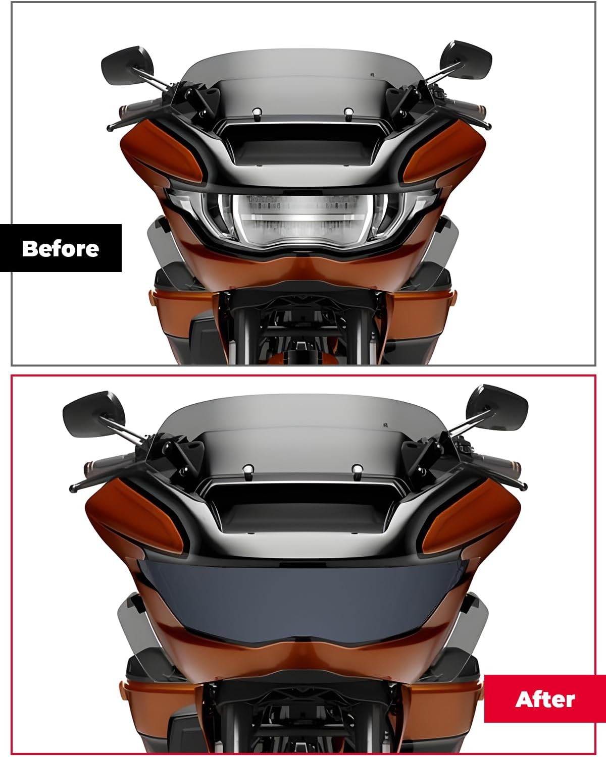 KEMIMOTO Motorcycle Headlight Cover Waterproof Front Headlamp Protection Compatible with 2023-2024 Touring CVO Road Glide FLTRXSE 2024 CVO Road Glide ST FLTRXSTSE