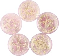 Vista 7 de Rockcloud Juego de runas de brujas de cristal curativo Lapislázuli, símbolo gitano, piedras de chakra, piedra de palma, equilibrio de reiki, 10