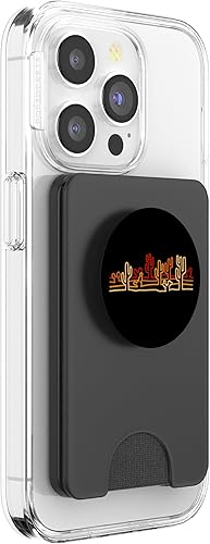 Miniatura 10 de Desert Cactus Minimalista Retro Línea Naranja Arte Salvaje Oeste PopSockets Estándar PopGrip