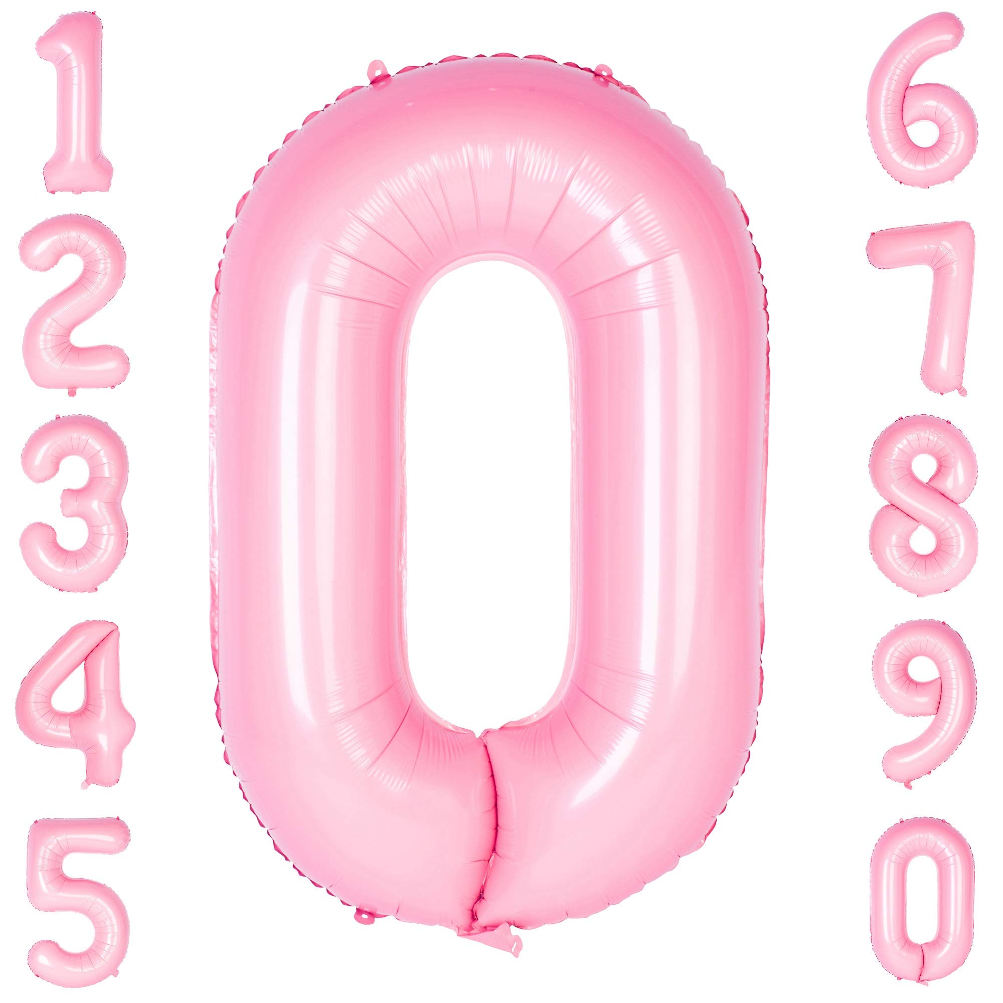 Red 0 balloon 40 Inch Giant Helium Foil Number 0 to 9 Red Balloon Birthday Wedding Party Digital Decorations (Number 0) — view 121