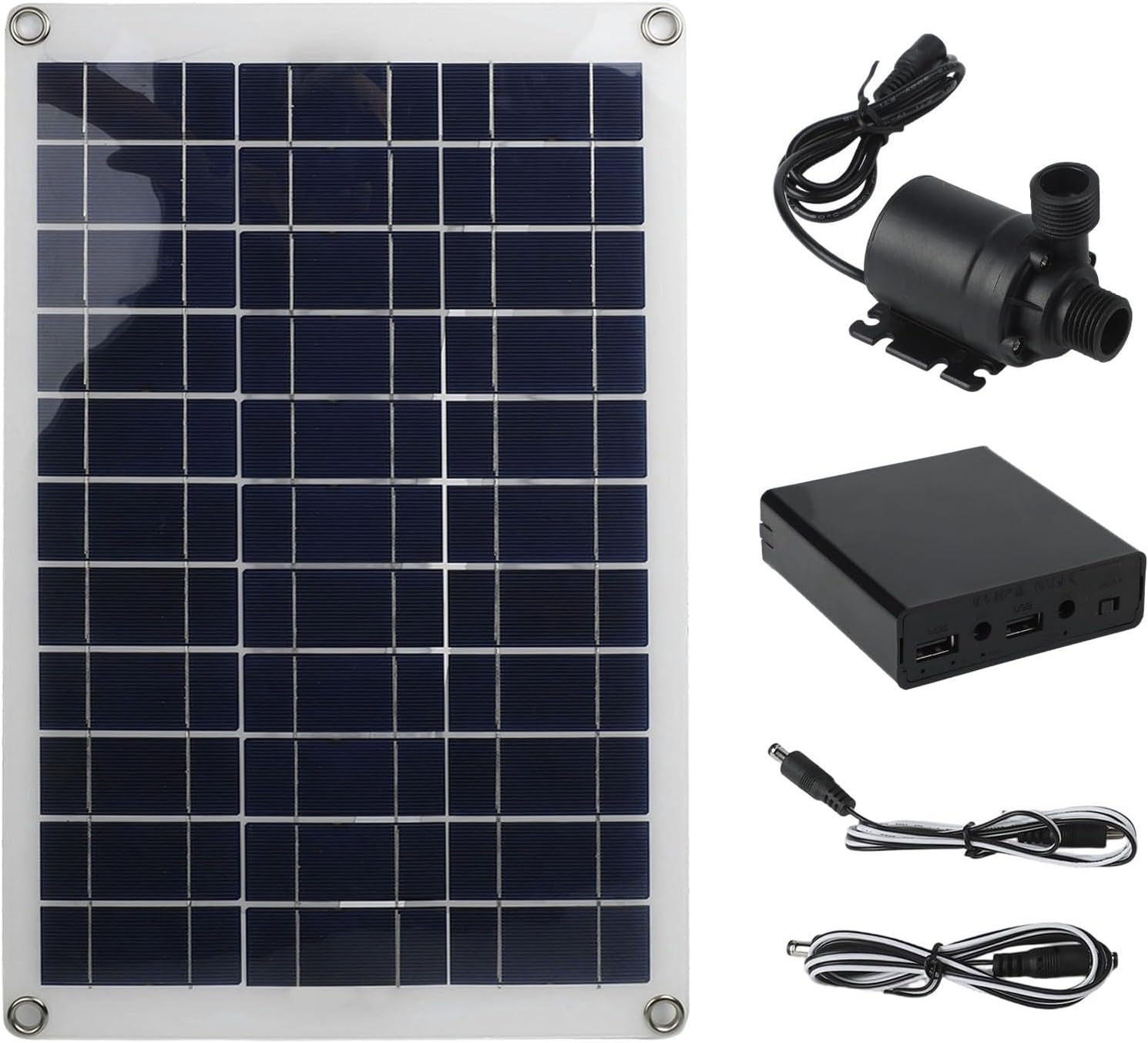 Solar Panel Water Pump Kit 50W DC 12V 800L/H Garden Fountain Pump System with Battery Box 5M Head for Pool Pond Fish Tank Aquarium