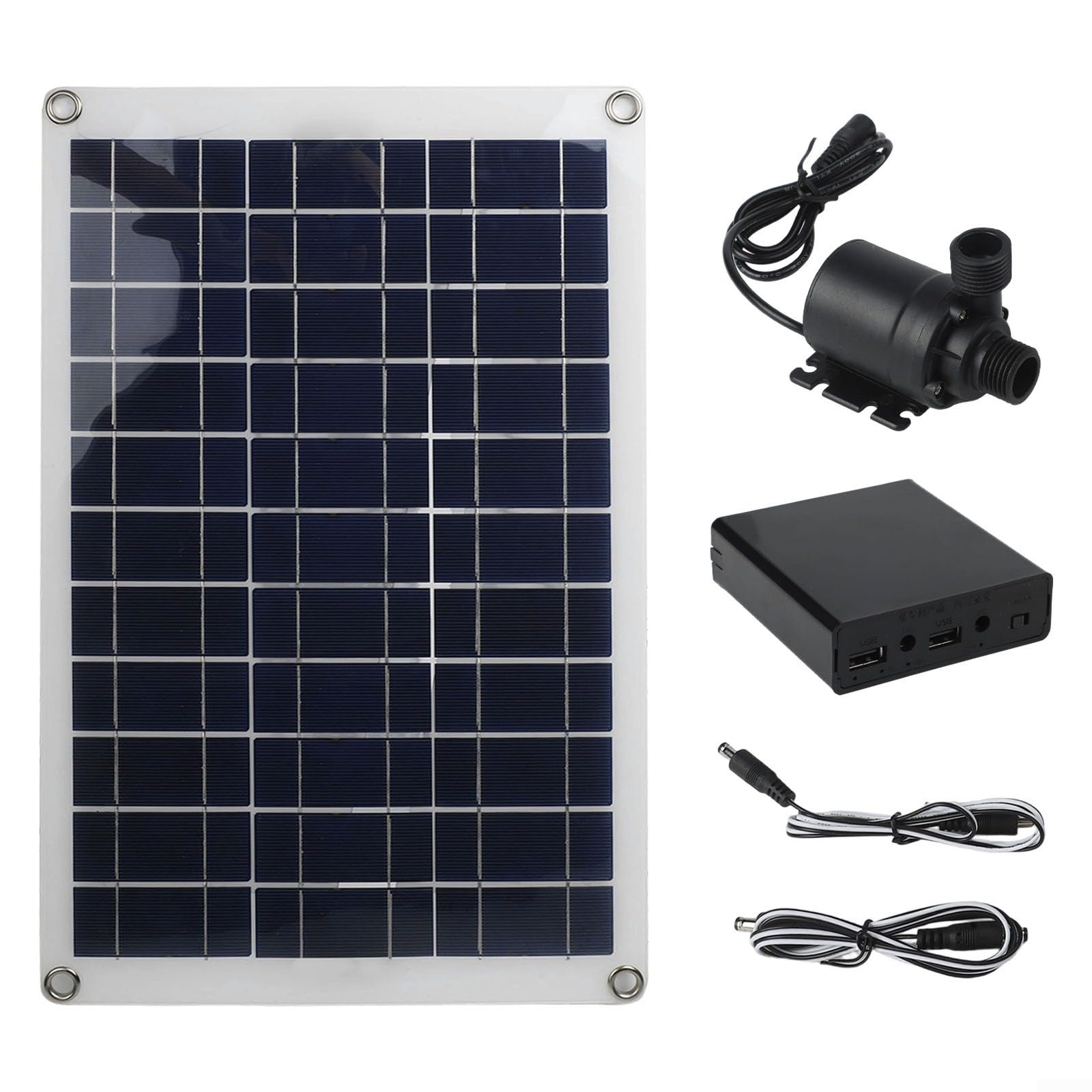 Solar Panel Water Pump Kit 50W DC 12V 800L/H Garden Fountain Pump System with Battery Box 5M Head for Pool Pond Fish Tank Aquarium