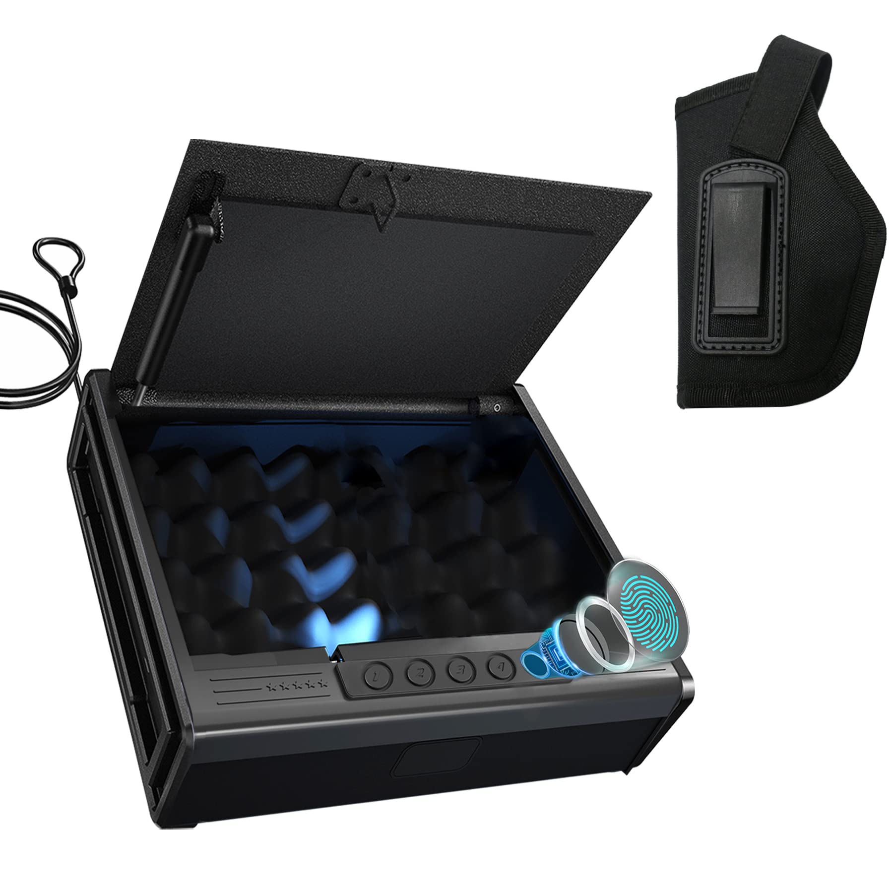 Buy KAER Biometric Gun Safes for Pistols,QuickAccess Fingerprint 2 Pistol Safe, Handgun Safe