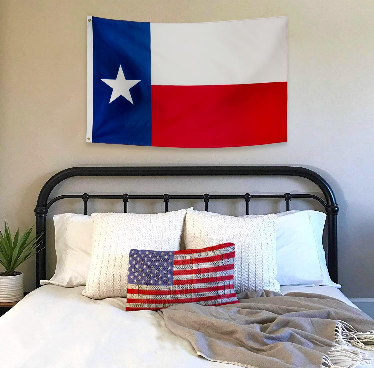 DANF Texas Flag 3x5 Foot TX Texas State Flags Polyester with Brass Grommets 3 X 5 Ft