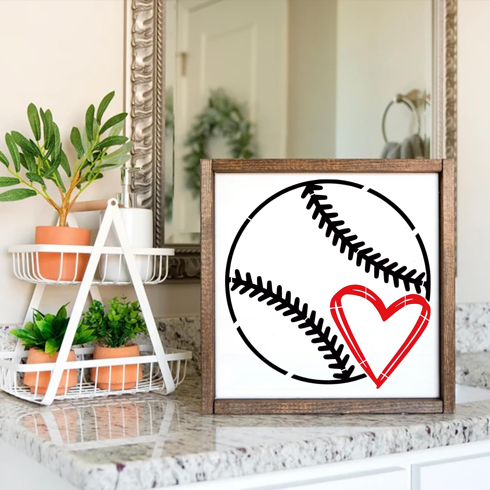 Sport Stencils for Painting Soccer Ball Football Basketball Baseball Reusable Template Stencil on Wood Crafts Art Projects Walls (Ball) 2