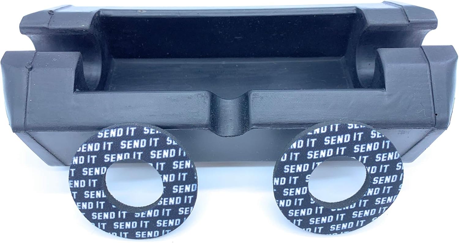 SEND IT Handlebar Pad with FREE GRIP DONUTS - Universal Fit for Dirt Bikes and ATVs Crossbar by ThrottlePak (BLACK, SQUARE)