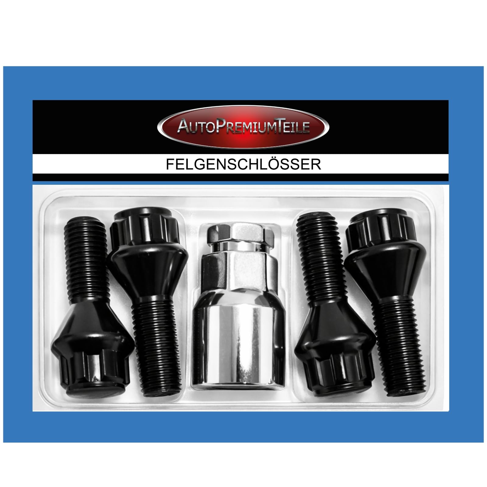 Felgenschloss M12x1,5x25mm Kegelbund 60° kompatibel mit Dacia Fiat Mercedes Mitsubishi Nissan Opel Renault Smart Suzuki 4x schwarze Felgenschlösser Felgensicherung Radsicherung Radschrauben Radbolzen