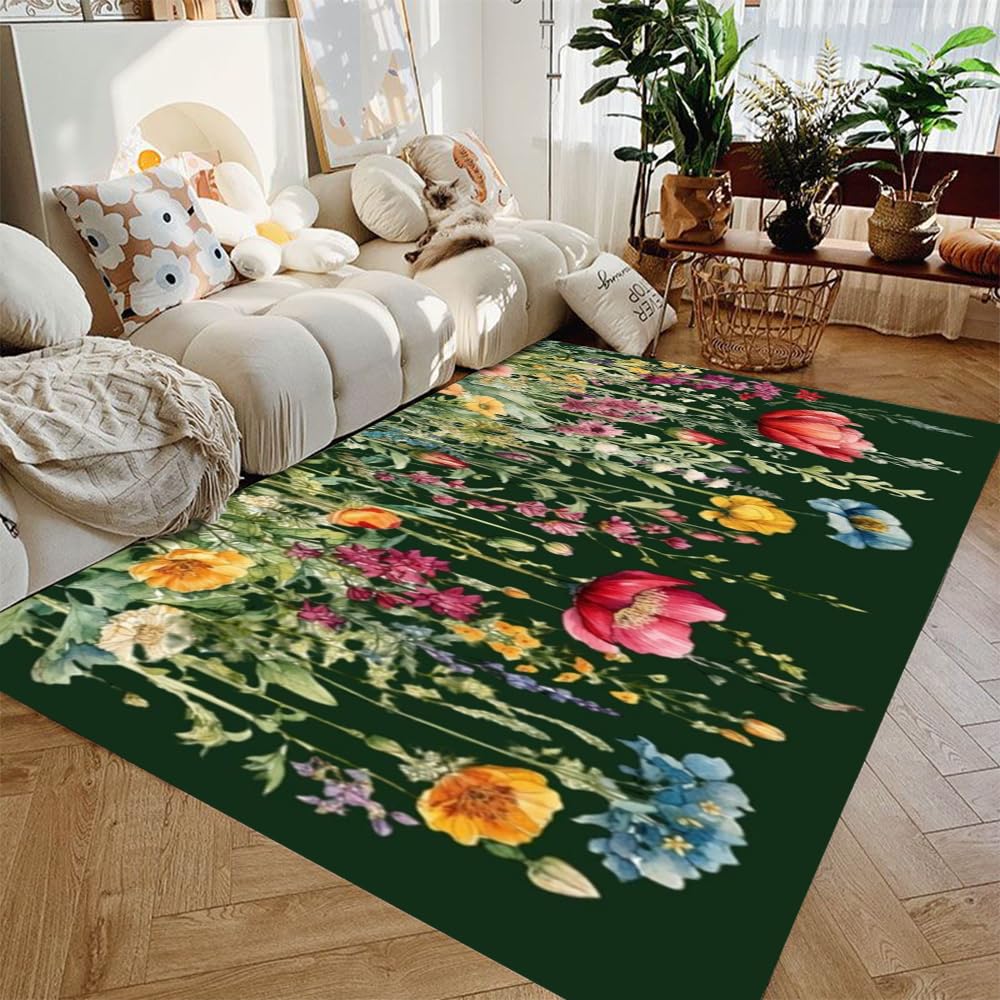 Tapis de balcon pour salon et terrasse moderne style artistique noir et blanc