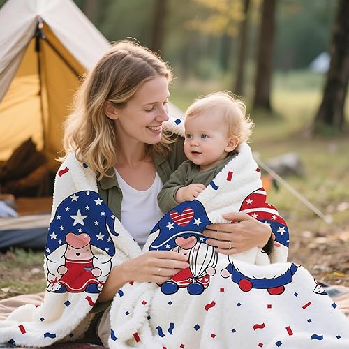 Miniatura 3 de Manta patriótica de gnomos, regalos para el día independiente, decoración del 4 de julio, Día del Trabajo, manta de cama para el Día de los