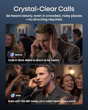 Soundcore Liberty 5 Pro,Guinness World Records-Certified Call Quality,Anker ThusTM AI Chip,Active Noise Cancelling Wireless Earbuds,Crystal-Clear Calls for Commute,Noisy Environments