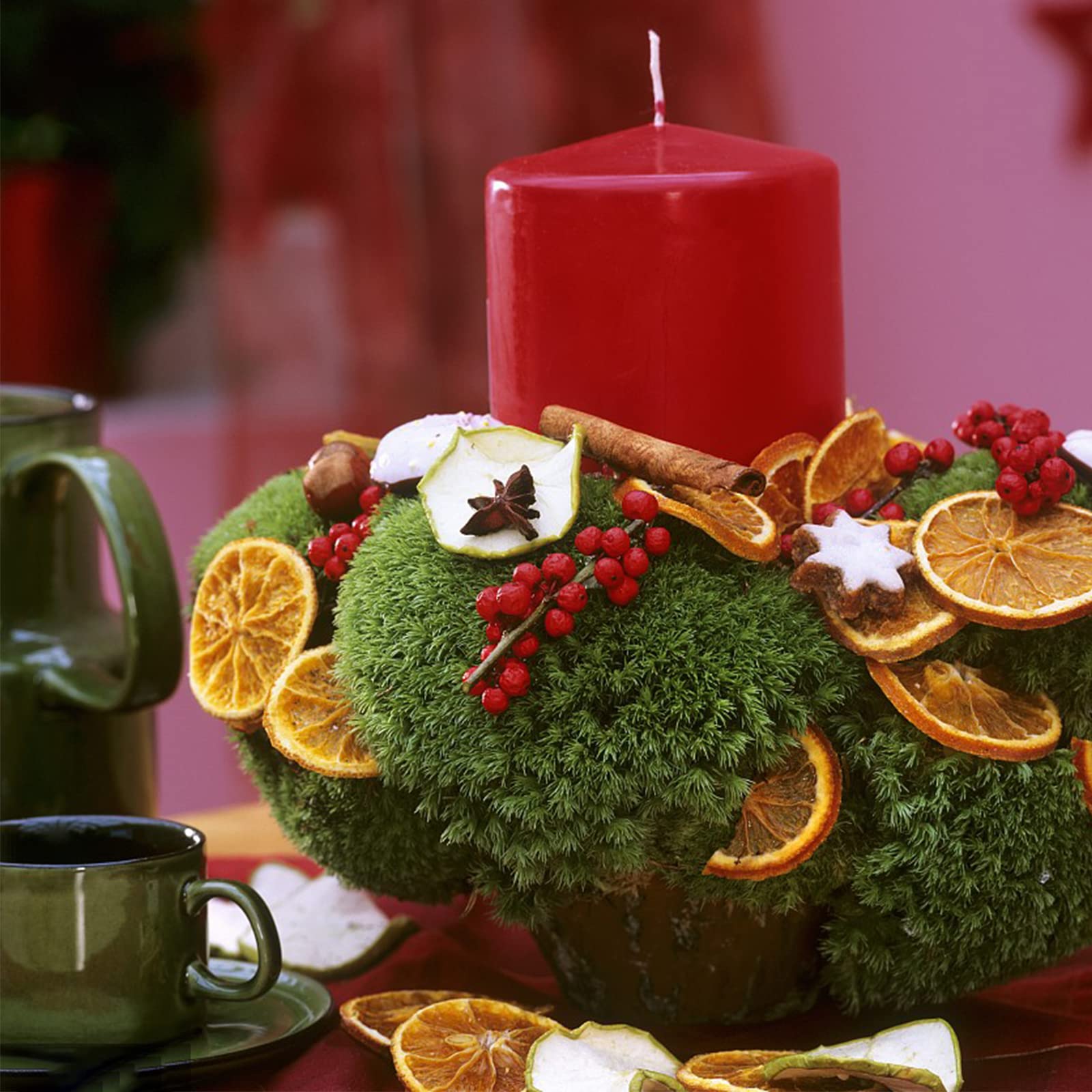 Decorazione di fette d'arancia essiccate, Set di 30 fette d'arancia essiccate,Ghirlanda di Natale Advent Tischdeko