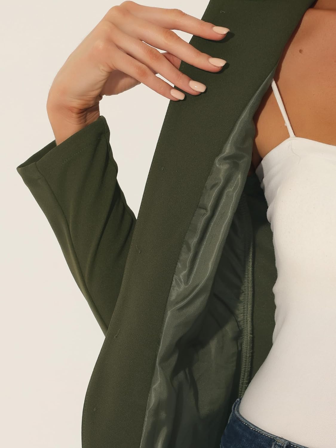 Allegra K Open Front Blazers for Women's Casual Long Sleeves Buttons Office Suit Jacket - Image 5