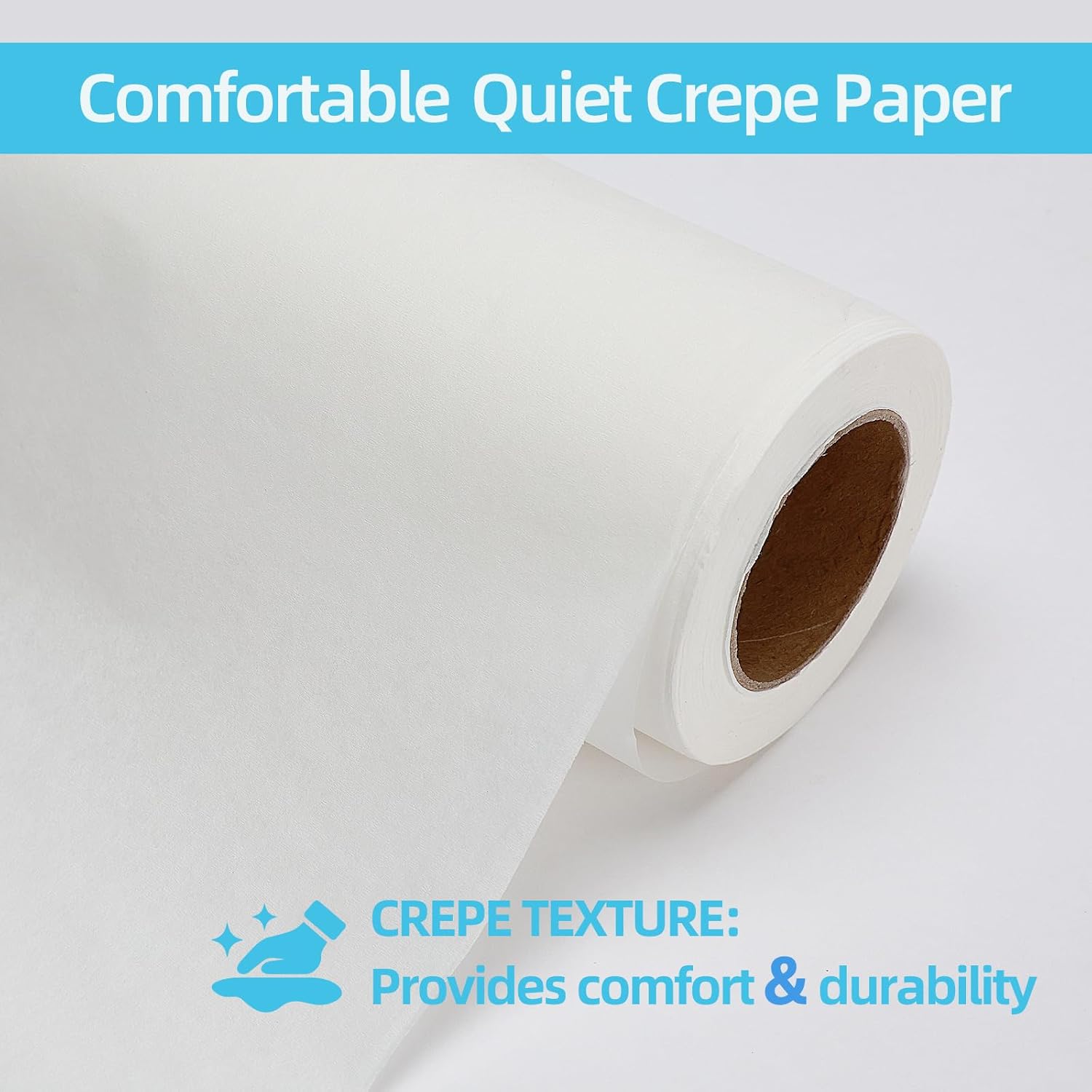 Jointown Exam Table Paper, Crepe Table Paper 21 in X 125 ft, Case of 12 Rolls-Barrier Protection-Independent Plastic Package-Hygienic, Disposable, Reliable For Medical, Exam And Chiropractic Tables - Image 2