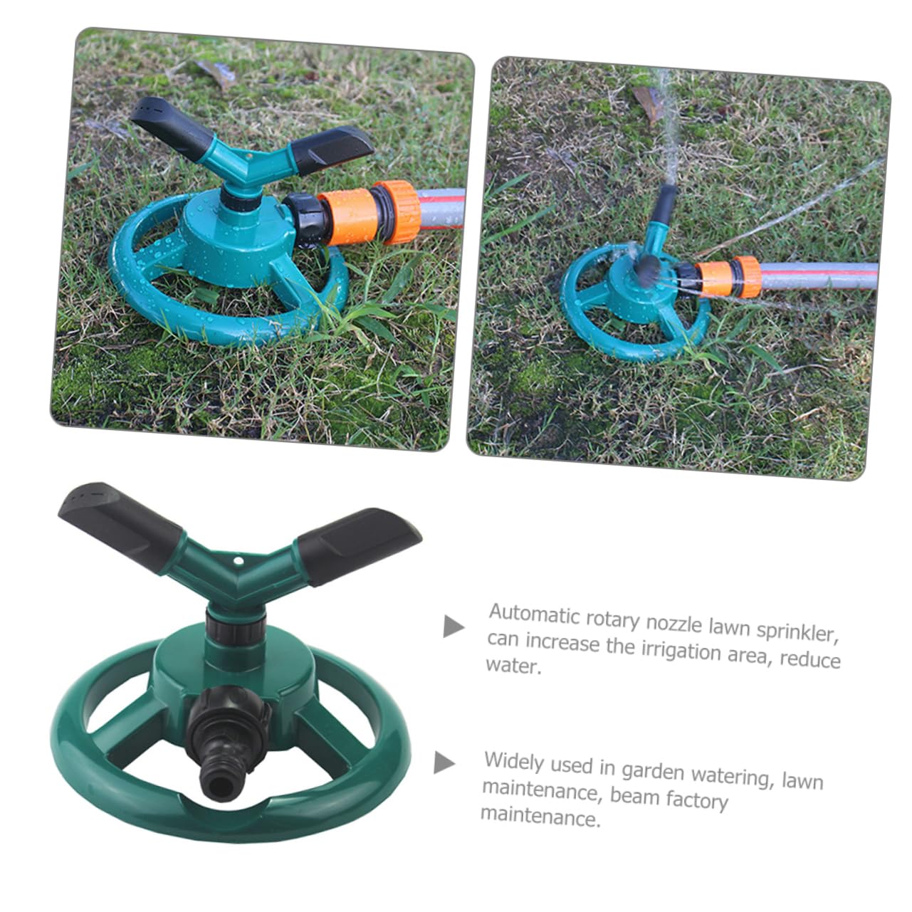 ibasenice 4 Stück Automatisch rotierende Düse Zubehör für Rasensprenger Bewegungsaktivierte Rasensprinkler rasenkanten Rotierender Wassersprinkler Rotierender Gartensprinkler Plastik
