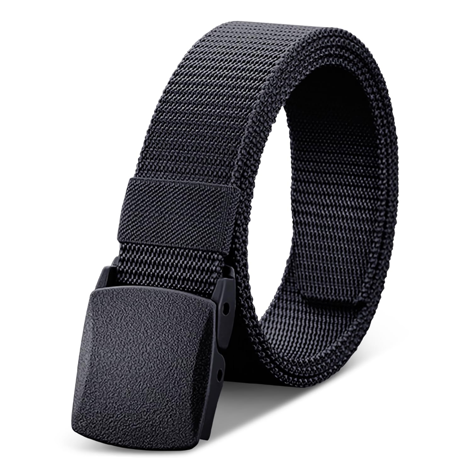 Nylon Tactical Men Belt Military Canvas Web Belts with Plastic Buckle Casual Belt for Men Outdoor Black