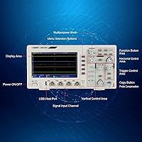 Vista 5 de SDS1104 4CH Osciloscopio de almacenamiento de escritorio digital 7 "Pantalla LCD Oscilómetro portátil de mano 100MHz 1GS/s SCPI y LabVIEW compatible
