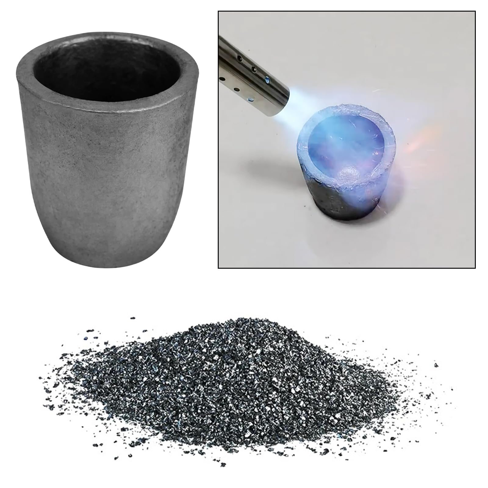 Fusione di Grafite, Grafite Fornace Fonderia Fusione Crogiolo Strumento per La Fusione dei Metalli Fusione Raffinazione Oro Argento Rame Ottone Alluminio (#3-3KG)