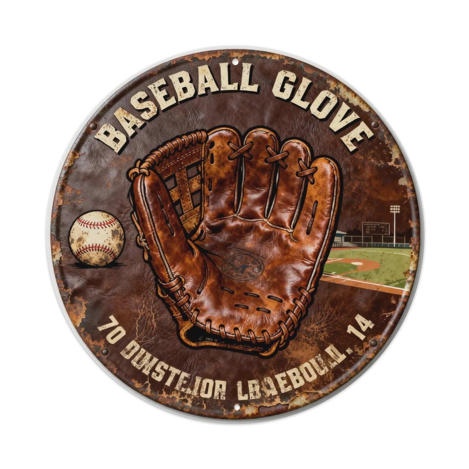 BASEBALL GLOVE Metal Tin Sign Plaque