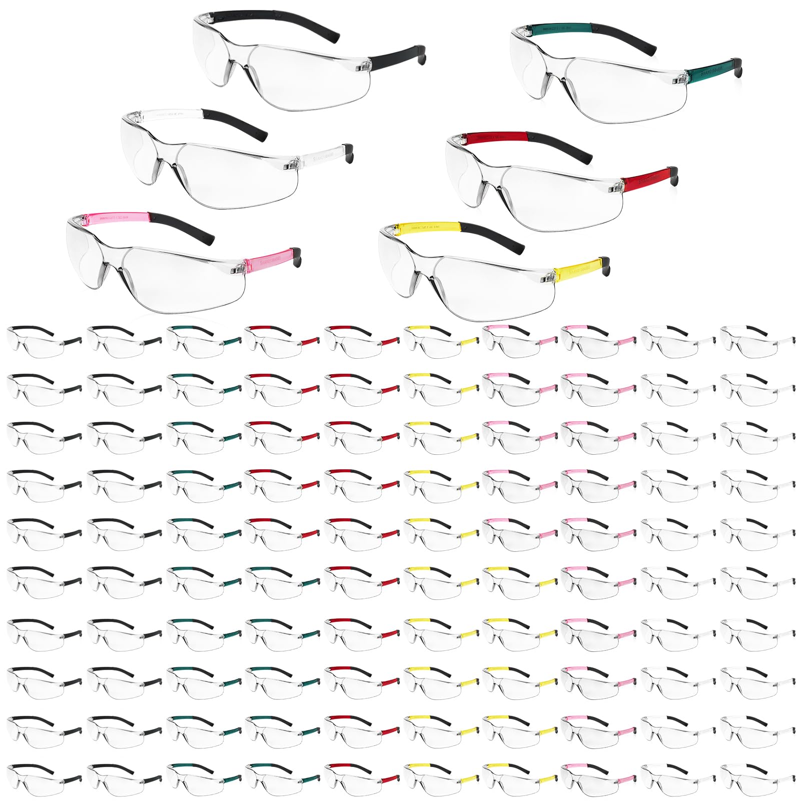 Salfboy Schutzbrille für Damen und Herren, ANSI Z87.1, Schutzbrille Bulk, kratzfest, Klar Grau