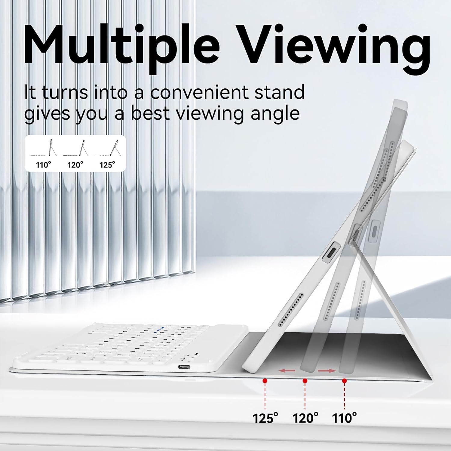 Keyboard Case for iPad Pro 11 Inch 4th Generation/Pro 3rd Gen/Pro 2nd Gen with Pencil Holder, Folio Detachable Wireless Bluetooth Keyboard & Flip Stand Case for iPad Pro 11 Inch, Gray