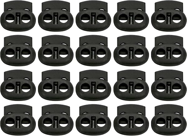 WOLMIK topes negros de doble agujero, 20 piezas