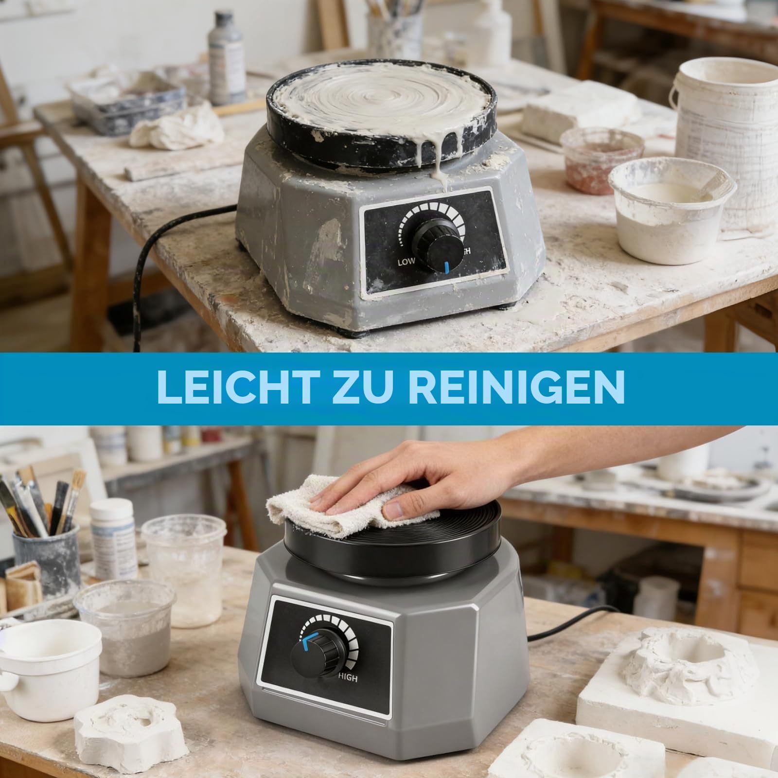 Rüttelplatte Gips, 4'' Gipsrüttler 100W/220V Dental Oszillator Gips, Einstellbare Geschwindigkeit für Gips,Gussmodell