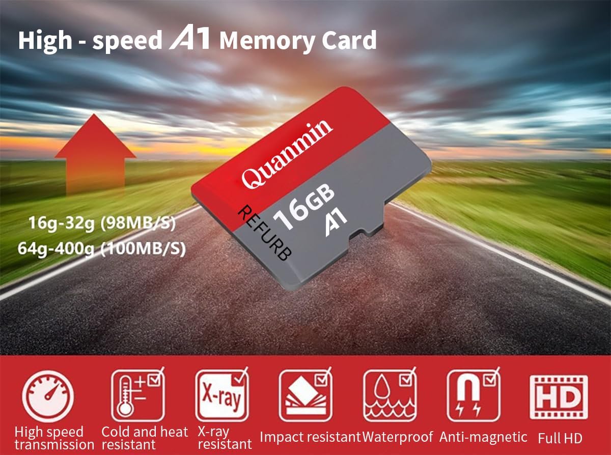 5 Pack 16GB Micro SD Card with 2 Adapters, TF Flash Memory Card C10 U1 UHS-I High Speed MicroSDHC for Dash Cam Security Cam Surveillance Camera Smartphone Tablet
