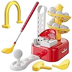 EagleStone Kids Golf Toy Set with Automatic Ball Dispenser, Upgraded Toddler Golf Club Set with Left&Right Club Heads, Indoor Outdoor Sports Toys for Boys Girls Age 3 4 5 6 7, Yard Play&Birthday Gifts