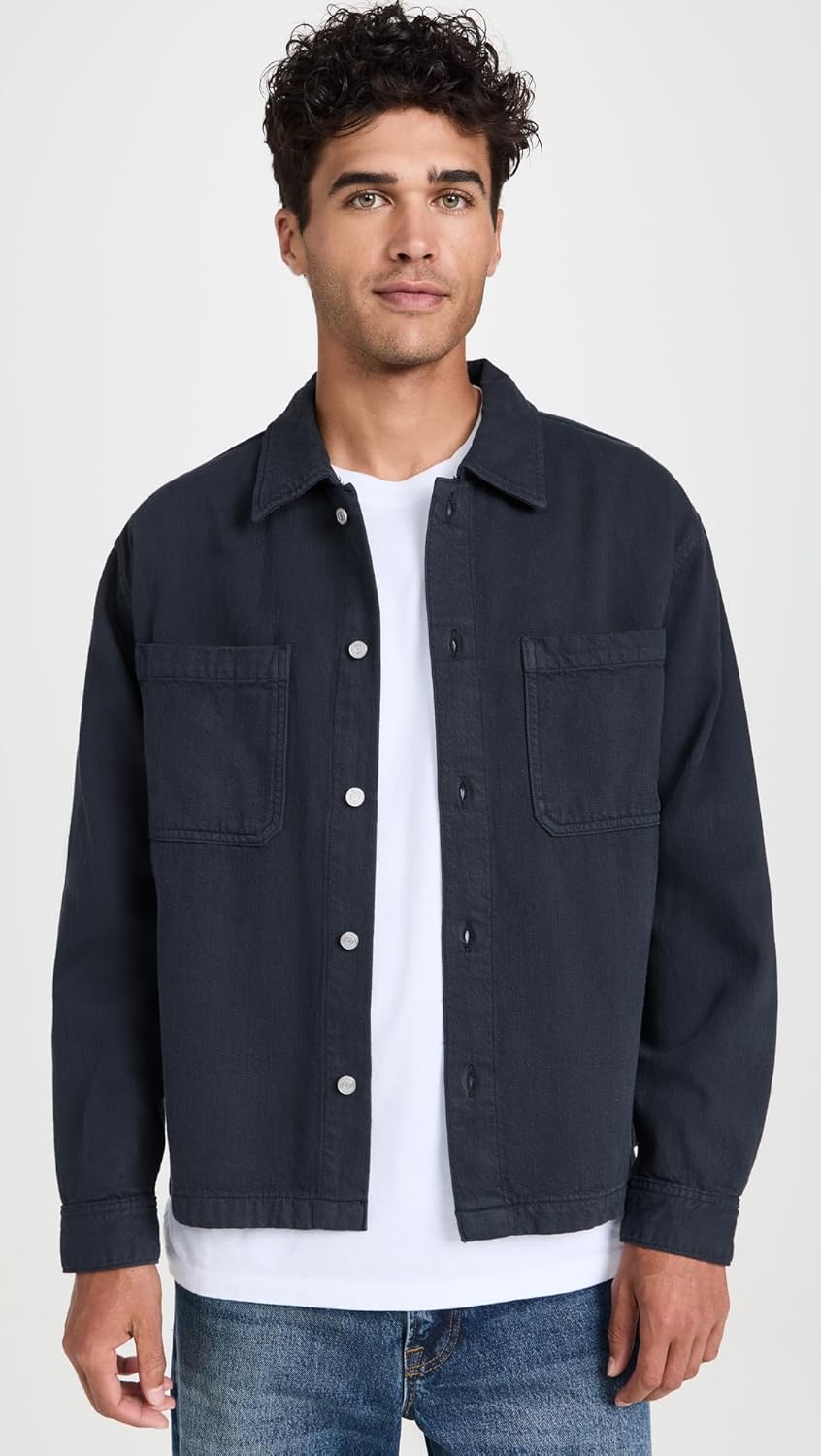 FRAME Men's Textured Terry Double Pocket Relaxed Shirt - Image 2