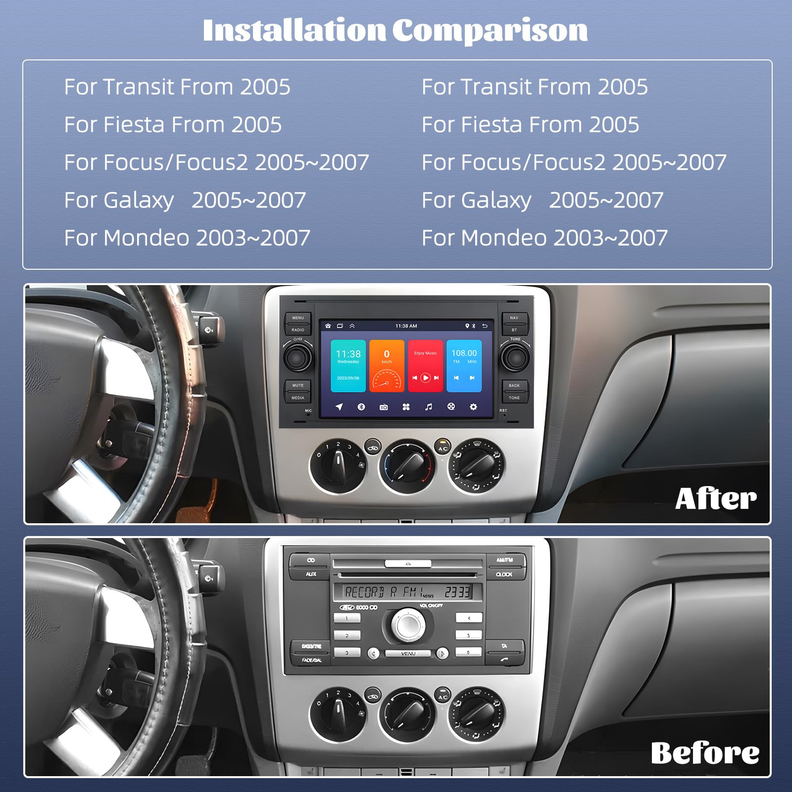 Android 13 Autoradio Für Ford Focus C-max S-max Galaxy Fusion