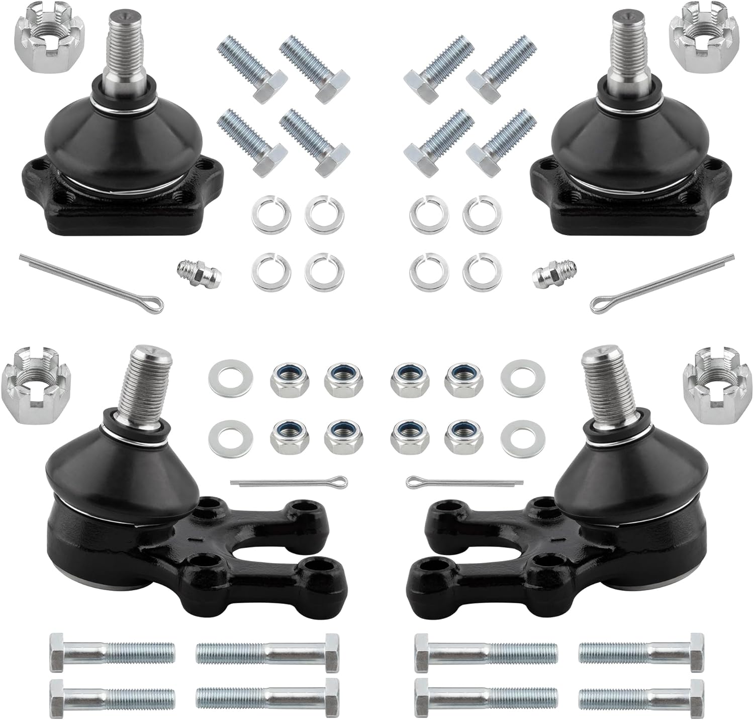 K9045 K9022 Front Upper & Lower Suspension Ball Joints for Nissan 620 1978 1979,720 1980 1981 1982, 720 1983 1984 1985 1986 2WD, Pack of 4