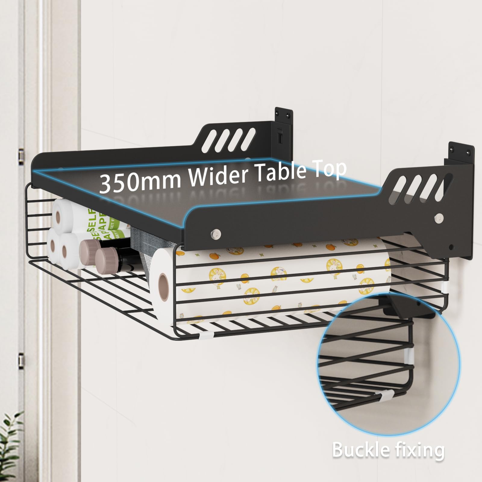 Magnetron Standaard voor Keuken - Metalen Plank met Haken en Geen Boreisen