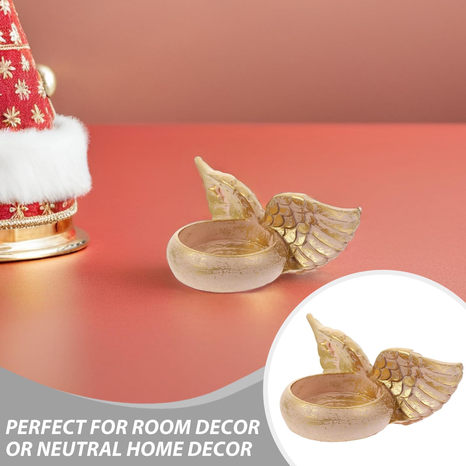 Toyvian 8 Piezas Portavelas de Ángel en Resina, Decoración Navideña y